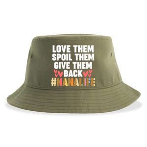 Love Them Spoil Them Give Them Back #Nanalife Nana Gift Sustainable Bucket Hat