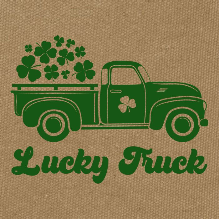 Lucky Truck St Patricks Day Cotton Canvas Backpack