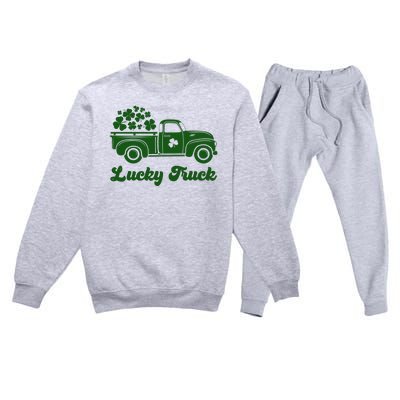 Lucky Truck St Patricks Day Premium Crewneck Sweatsuit Set