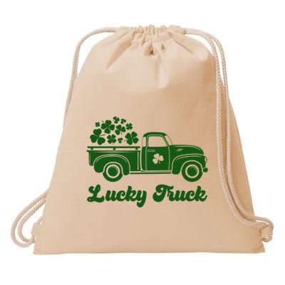 Lucky Truck St Patricks Day Drawstring Bag