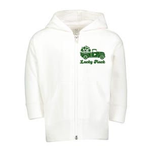 Lucky Truck St Patricks Day Toddler Zip Fleece Hoodie