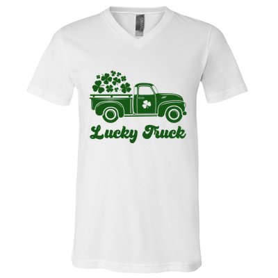 Lucky Truck St Patricks Day V-Neck T-Shirt