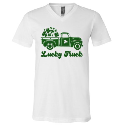 Lucky Truck St Patricks Day V-Neck T-Shirt