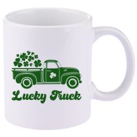 Lucky Truck St Patricks Day 11oz C Handle Ceramic Mug