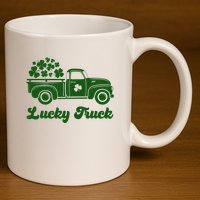 Lucky Truck St Patricks Day 11oz C Handle Ceramic Mug