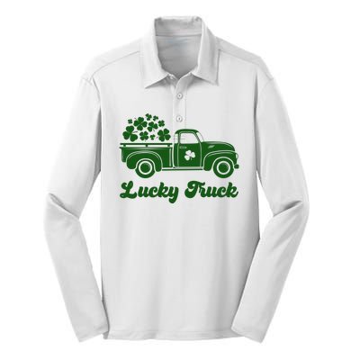 Lucky Truck St Patricks Day Silk Touch Performance Long Sleeve Polo