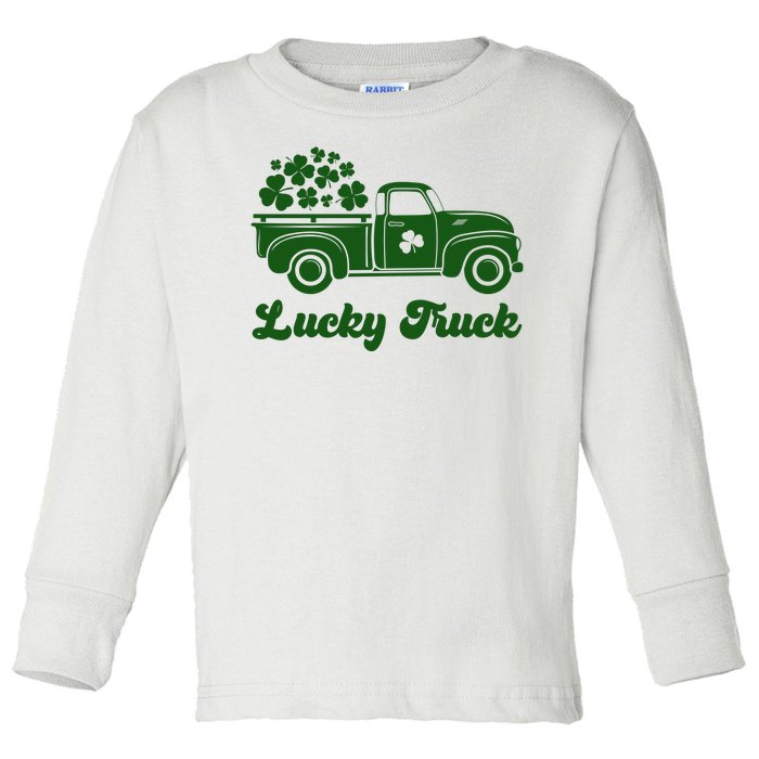 Lucky Truck St Patricks Day Toddler Long Sleeve Shirt