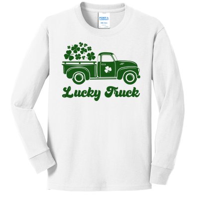 Lucky Truck St Patricks Day Kids Long Sleeve Shirt