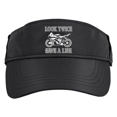 Look Twice Save A Life Motorcycle Bike Safety Adult Drive Performance Visor