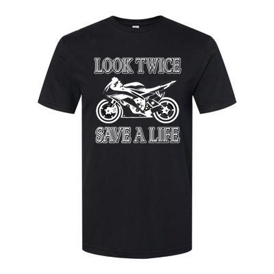 Look Twice Save A Life Motorcycle Bike Safety Softstyle® CVC T-Shirt