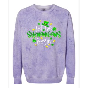 Let The Shenanigans Begin Funny St Patrick's Day Gift Colorblast Crewneck Sweatshirt