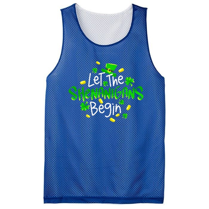 Let The Shenanigans Begin Funny St Patrick's Day Gift Mesh Reversible Basketball Jersey Tank