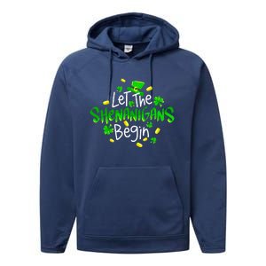 Let The Shenanigans Begin Funny St Patrick's Day Gift Performance Fleece Hoodie