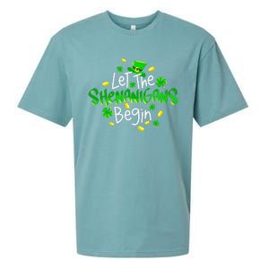 Let The Shenanigans Begin Funny St Patrick's Day Gift Sueded Cloud Jersey T-Shirt