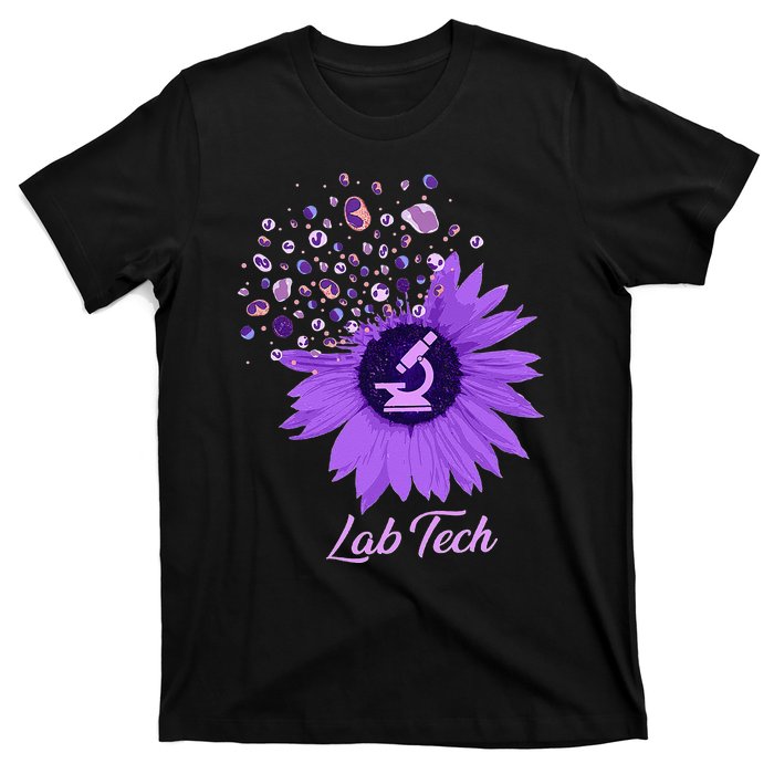 Lab Tech SunFlower Med Tech Funny Medical Technician Lab T-Shirt