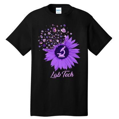 Lab Tech SunFlower Med Tech Funny Medical Technician Lab Tall T-Shirt