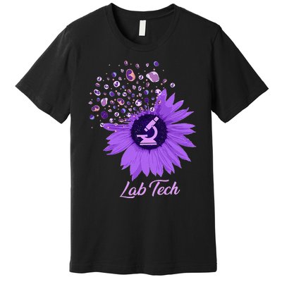 Lab Tech SunFlower Med Tech Funny Medical Technician Lab Premium T-Shirt