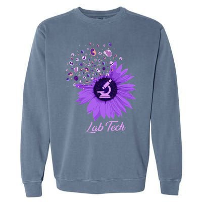 Lab Tech SunFlower Med Tech Funny Medical Technician Lab Garment-Dyed Sweatshirt