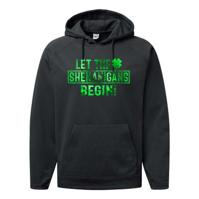 Let The Shenanigans Begin St Patricks Day Tie Dye Style Performance Fleece Hoodie