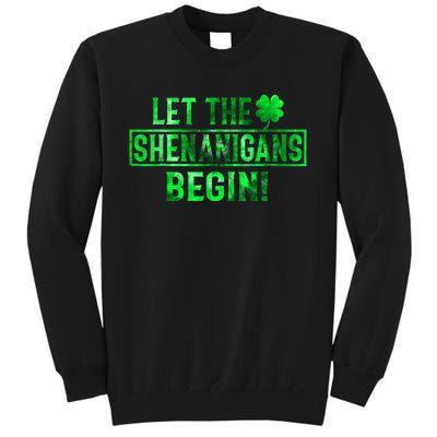 Let The Shenanigans Begin St Patricks Day Tie Dye Style Sweatshirt