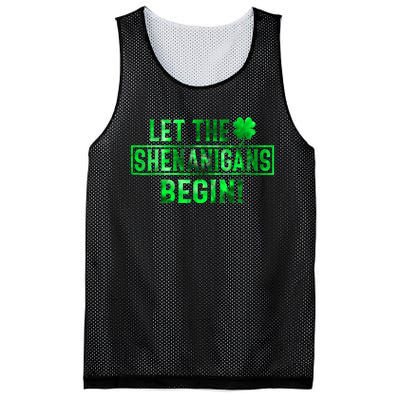 Let The Shenanigans Begin St Patricks Day Tie Dye Style Mesh Reversible Basketball Jersey Tank