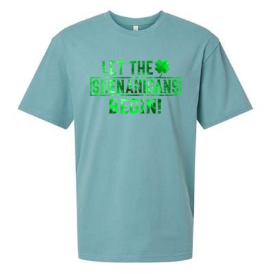 Let The Shenanigans Begin St Patricks Day Tie Dye Style Sueded Cloud Jersey T-Shirt