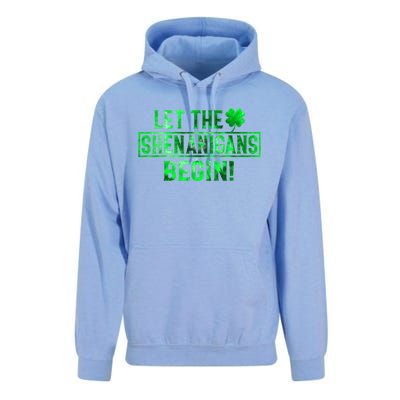 Let The Shenanigans Begin St Patricks Day Tie Dye Style Unisex Surf Hoodie