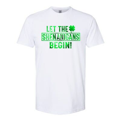 Let The Shenanigans Begin St Patricks Day Tie Dye Style Softstyle CVC T-Shirt