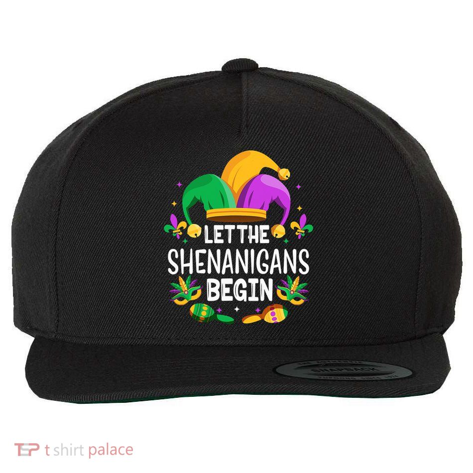 Let The Shenanigans Begin Mardi Gras Shirts, Kids Men Women Wool Snapback Cap