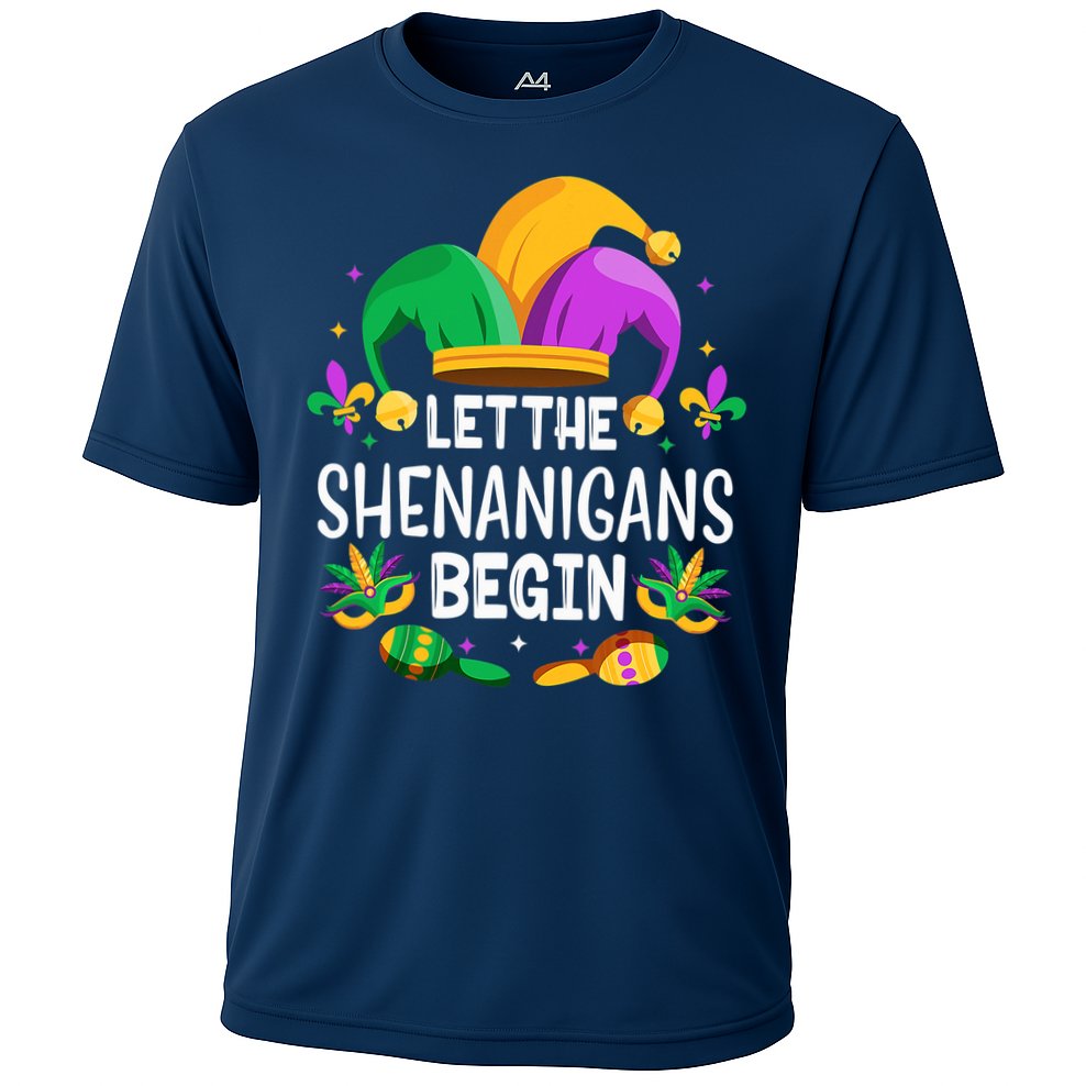 Let The Shenanigans Begin Mardi Gras Shirts, Kids Men Women Cooling Performance Crew T-Shirt