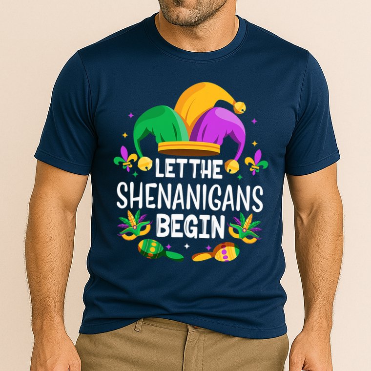 Let The Shenanigans Begin Mardi Gras Shirts, Kids Men Women Cooling Performance Crew T-Shirt