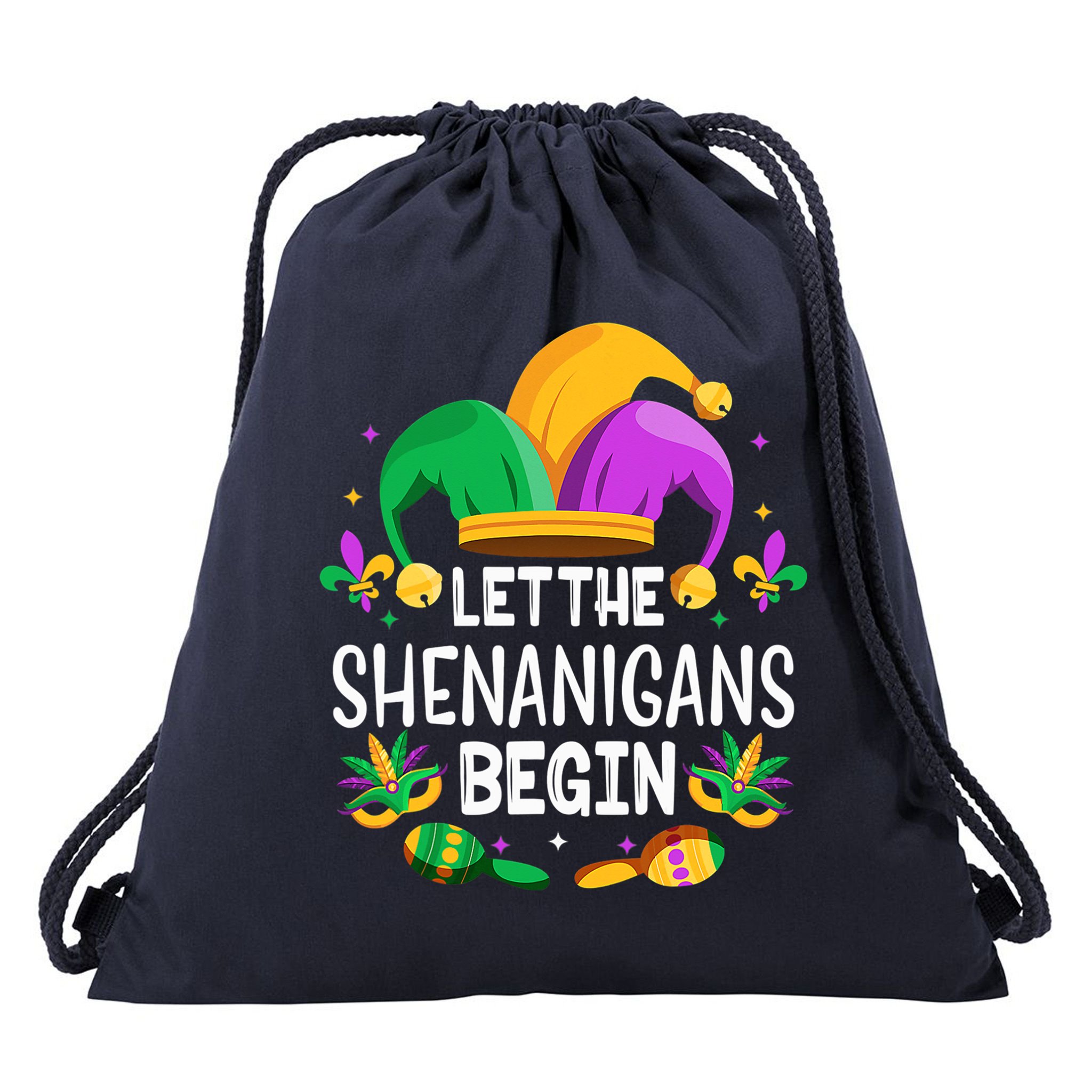 Let The Shenanigans Begin Mardi Gras Shirts, Kids Men Women Drawstring Bag
