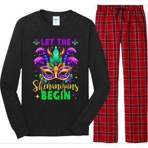 Let The Shenanigans Begin Mardi Gras Lips Long Sleeve Pajama Set