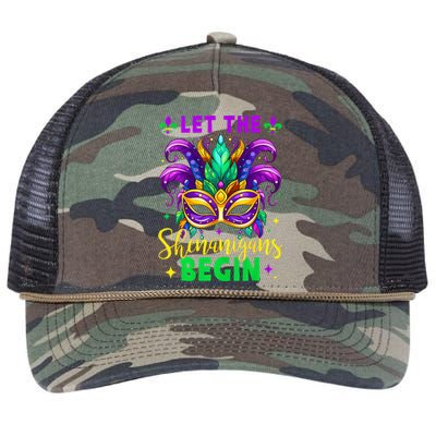 Let The Shenanigans Begin Mardi Gras Lips Retro Rope Trucker Hat Cap