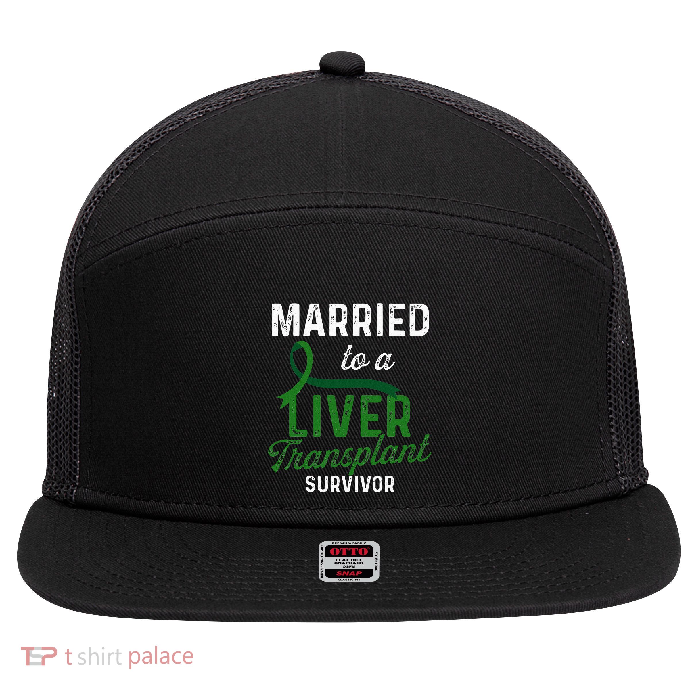 Liver Transplant Survivor Married Organ Warrior Gifts 7 Panel Mesh Trucker Snapback Hat