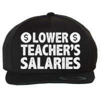 Lower Teacher Salaries Wool Snapback Cap