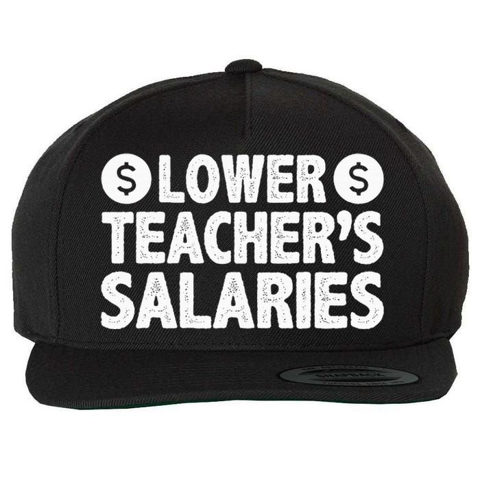 Lower Teacher Salaries Wool Snapback Cap