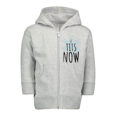 Le Tit Snow Le Tits Now Ugly Christmas Let It Snow Gift Toddler Zip Fleece Hoodie