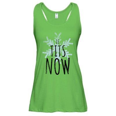 Le Tit Snow Le Tits Now Ugly Christmas Let It Snow Gift Ladies Essential Flowy Tank