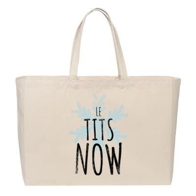 Le Tit Snow Le Tits Now Ugly Christmas Let It Snow Gift Cotton Canvas Jumbo Tote