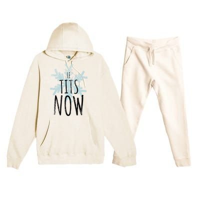 Le Tit Snow Le Tits Now Ugly Christmas Let It Snow Gift Premium Hooded Sweatsuit Set