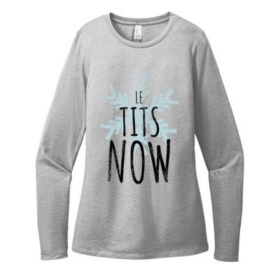 Le Tit Snow Le Tits Now Ugly Christmas Let It Snow Gift Womens CVC Long Sleeve Shirt