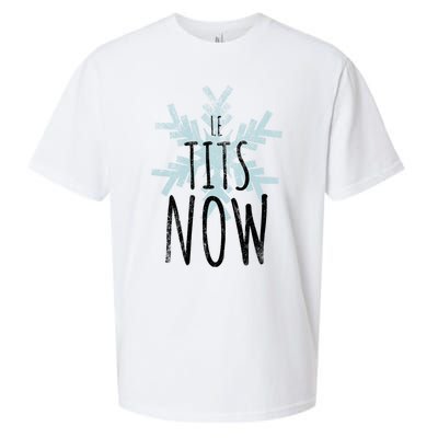 Le Tit Snow Le Tits Now Ugly Christmas Let It Snow Gift Sueded Cloud Jersey T-Shirt