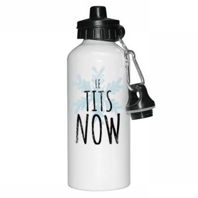 Le Tit Snow Le Tits Now Ugly Christmas Let It Snow Gift Aluminum Water Bottle