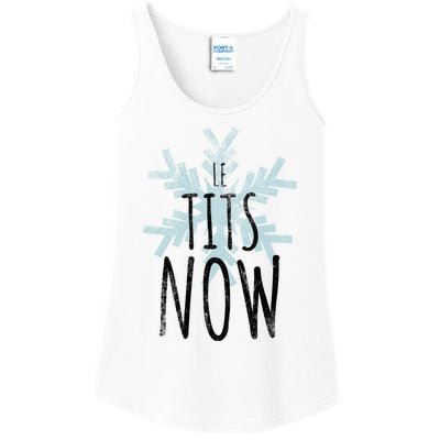 Le Tit Snow Le Tits Now Ugly Christmas Let It Snow Gift Ladies Essential Tank