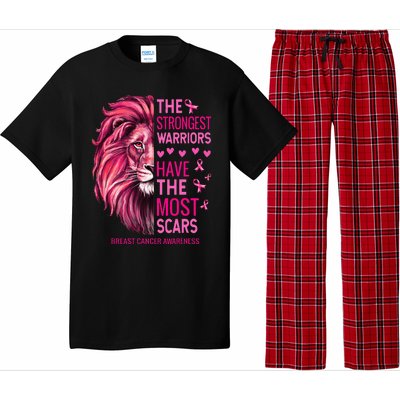 Lion The Strongest Warriors Breast Cancer Awareness Support Pajama Set