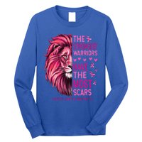 Lion The Strongest Warriors Breast Cancer Awareness Support Long Sleeve Shirt