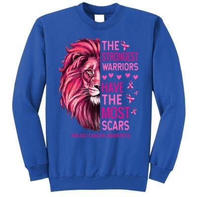 Lion The Strongest Warriors Breast Cancer Awareness Support Sweatshirt