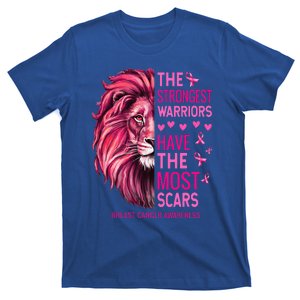 Lion The Strongest Warriors Breast Cancer Awareness Support T-Shirt