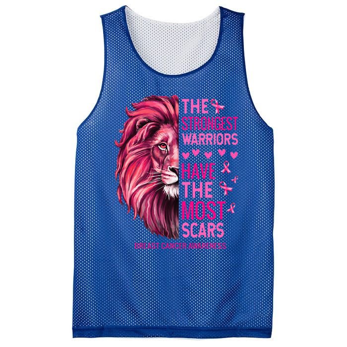 Lion The Strongest Warriors Breast Cancer Awareness Support Mesh Reversible Basketball Jersey Tank